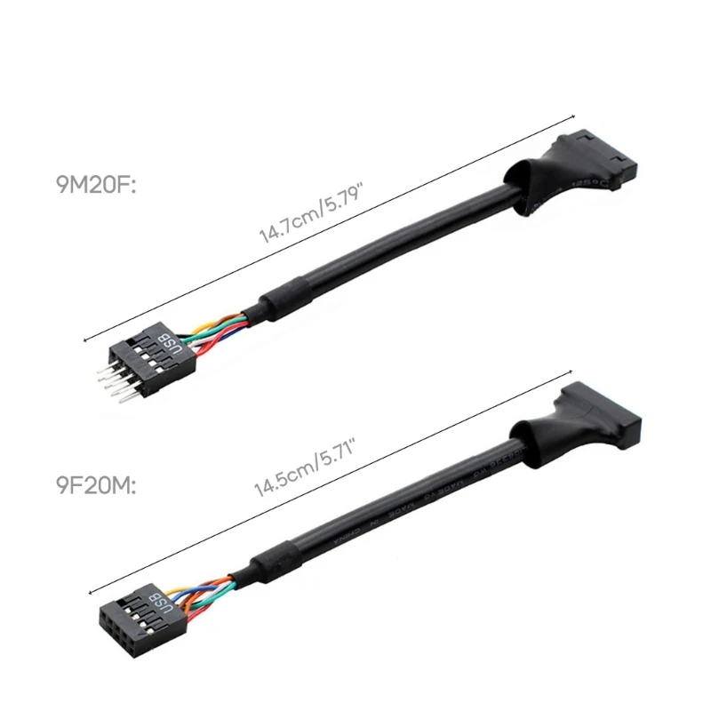 Фото Новый адаптер для разъема материнской платы Usb2.0 9pin к материнской плате Usb3.0 20pin Usb2.0 к 3,0 адаптеру Удлинительный кабель 10 см №4