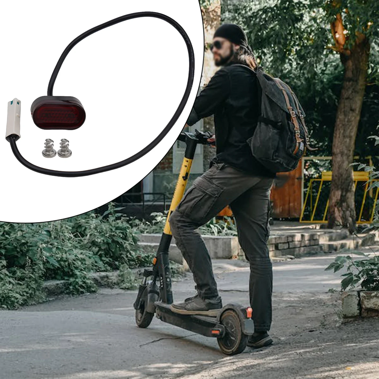Фото Задний задний фонарь с кабелем, прямо подходит для Xiaomi-M365 Pro, пряжка для аккумулятора, складной, устойчивый к крыльям, запасные части, безопасный стоп-сигнал №4