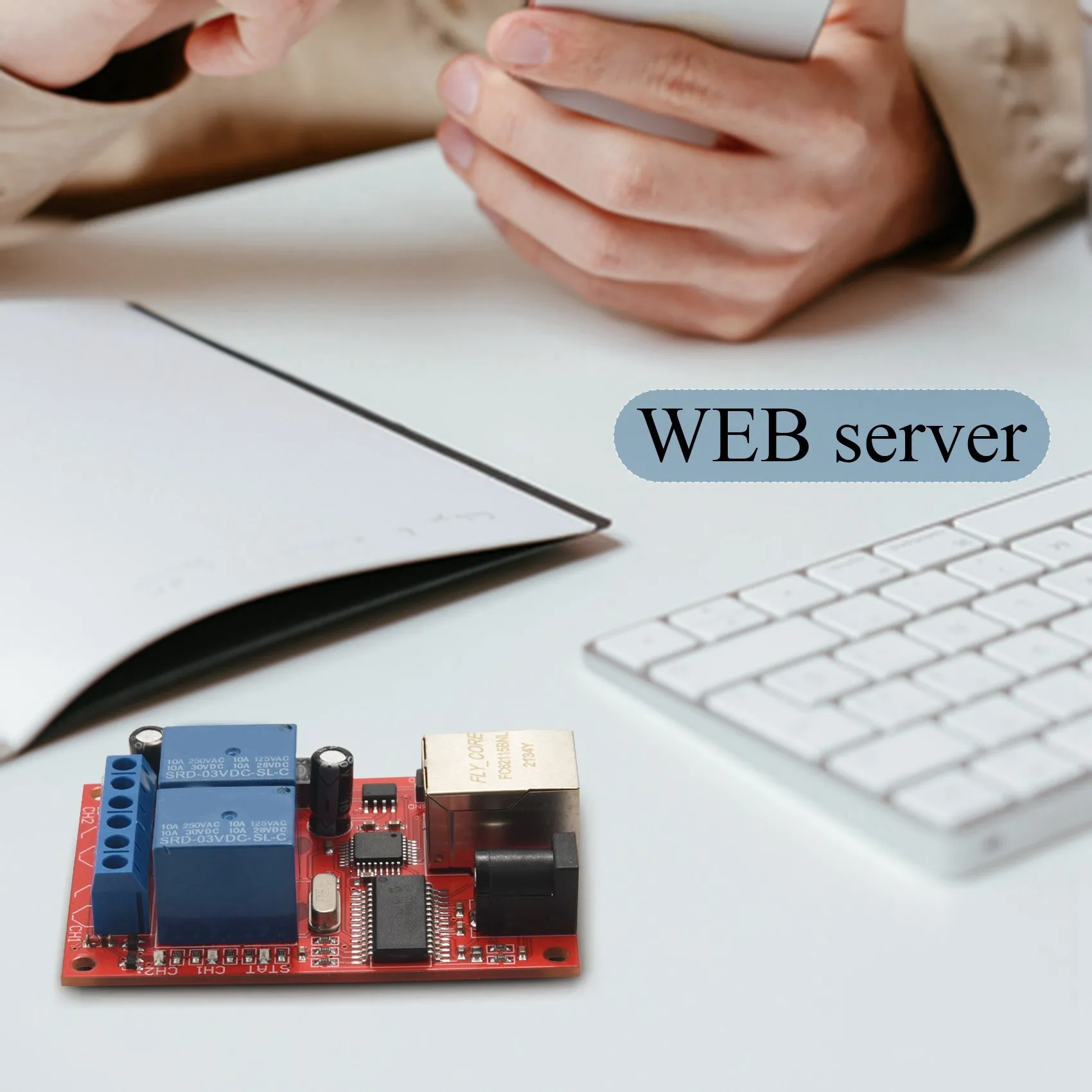 Фото LAN Ethernet 2-сторонняя релейная плата, переключатель задержки, модуль контроллера UDP, веб-сервер №3