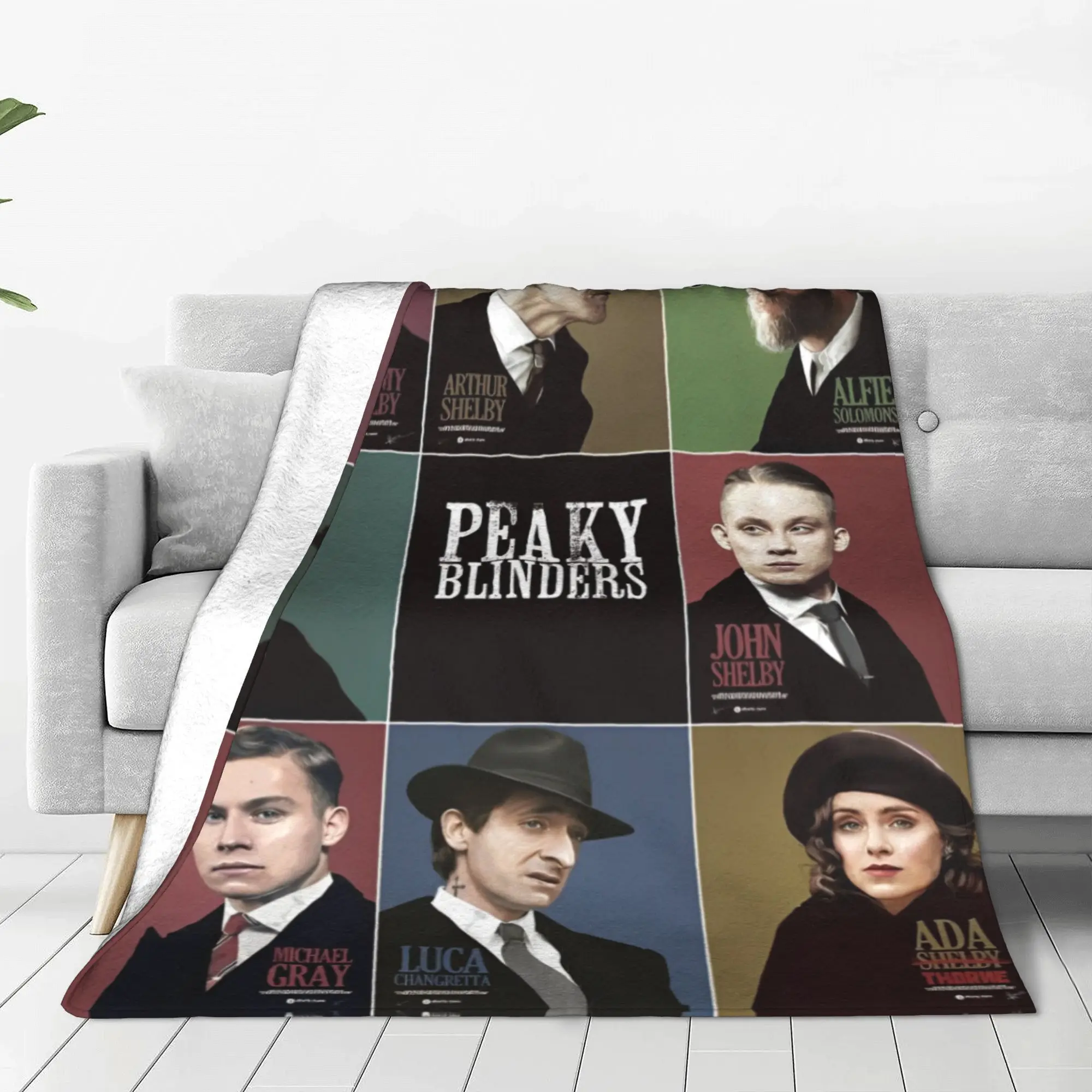 Одеяло с персонажами P-Peaky, флисовое украшение, Tommy Shelby, сериал, дышащее теплое одеяло, одеяло для дивана, спальни