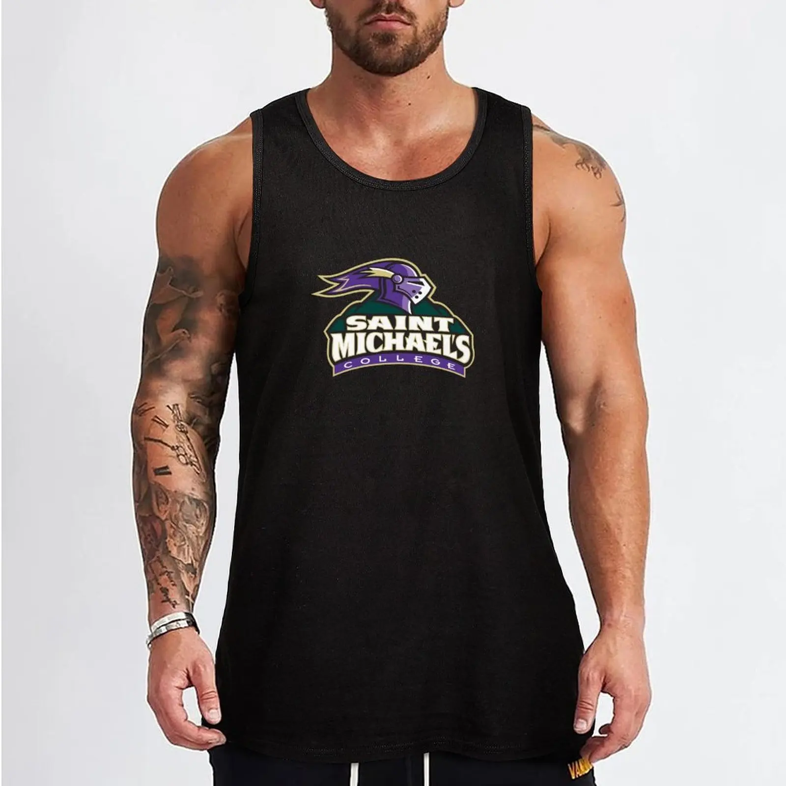 Фото Saint Michaels Purple Knights Tank Top gym accessories man gym training accessories t-shirt gym man №2