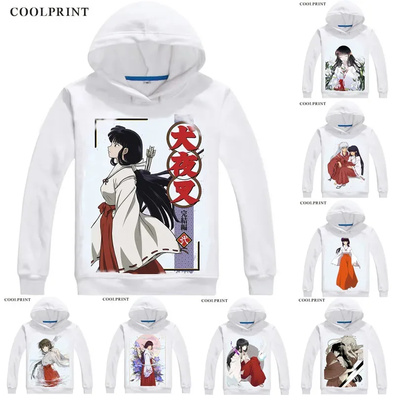 Kikyo InuYasha Косплей Мужские толстовки Inuyasha A Feudal Fairy Tale Мужская толстовка Уличная одежда Аниме Толстовка с принтом Длинный капюшон