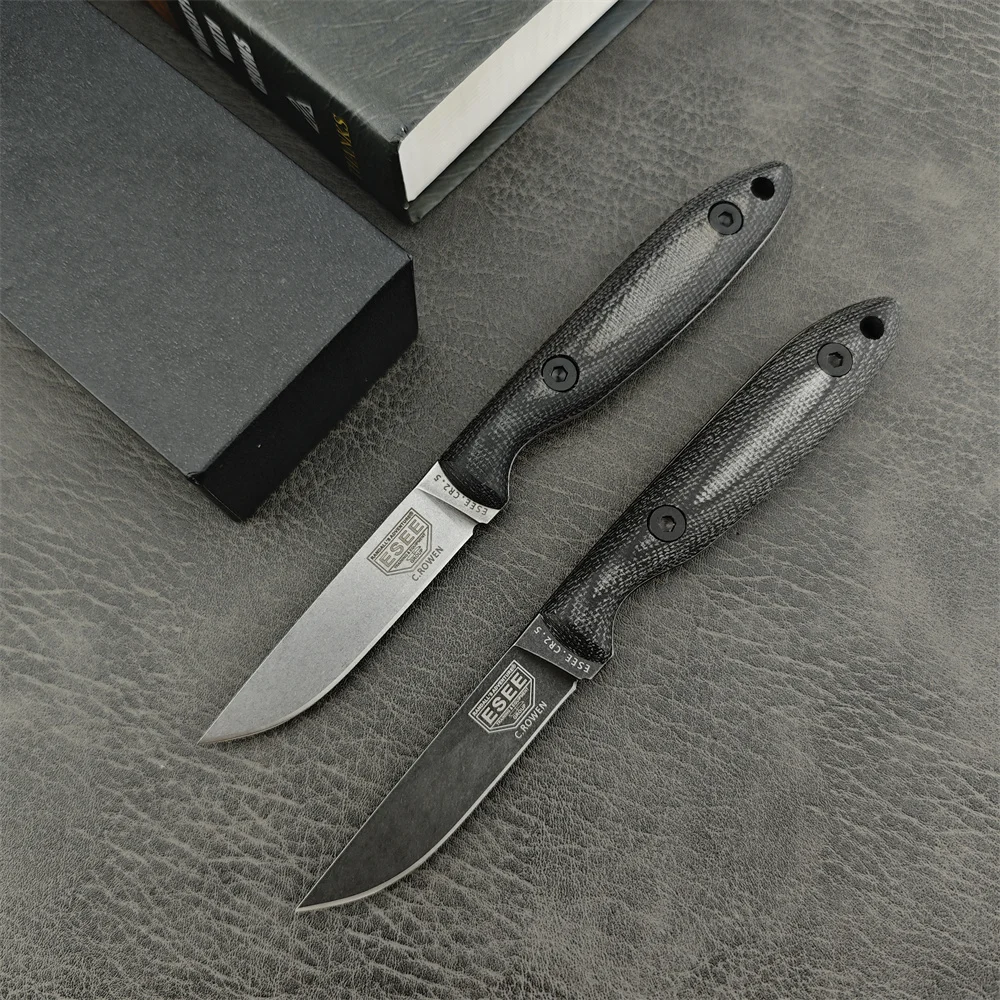 Тактический Нож Esee Bushcraft С Фиксированным Лезвием Из Нержавеющей Стали D2 И Ручкой Staghorn