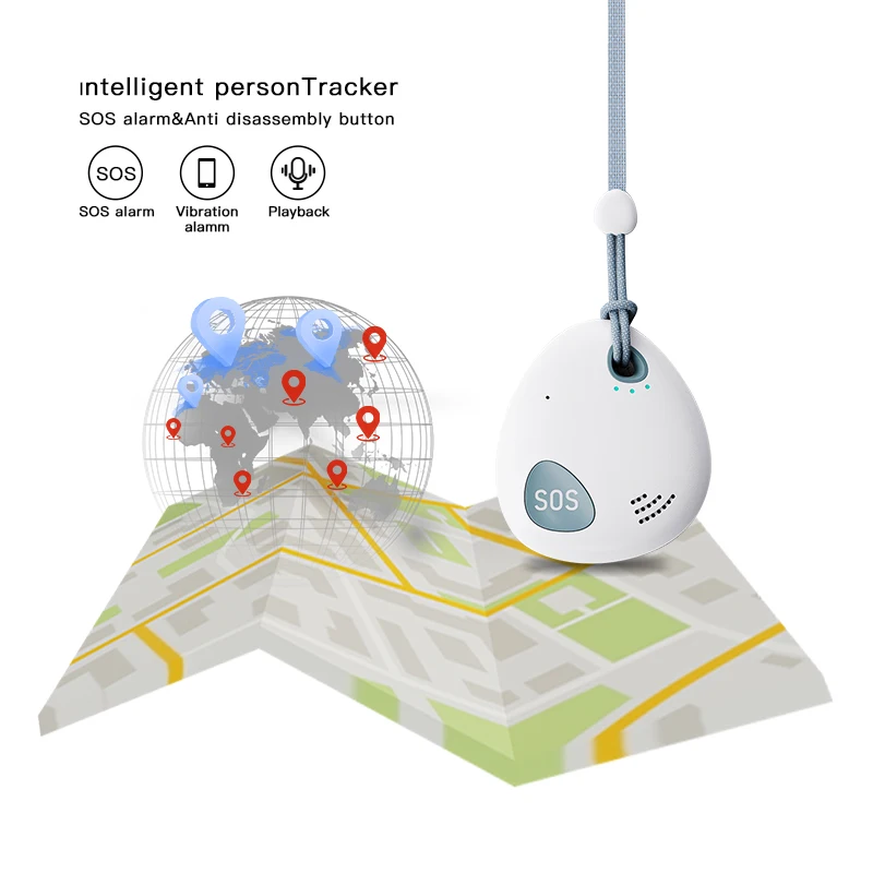 Персональный GPS-трекер для детей, пожилых людей, IP68, водонепроницаемый GPS-трекер с защитой от потери, SOS-сигнализация, приложение, дистанционное управление, позиционирование (art.: 3920d02d865fa) - 3920d02d865fa
