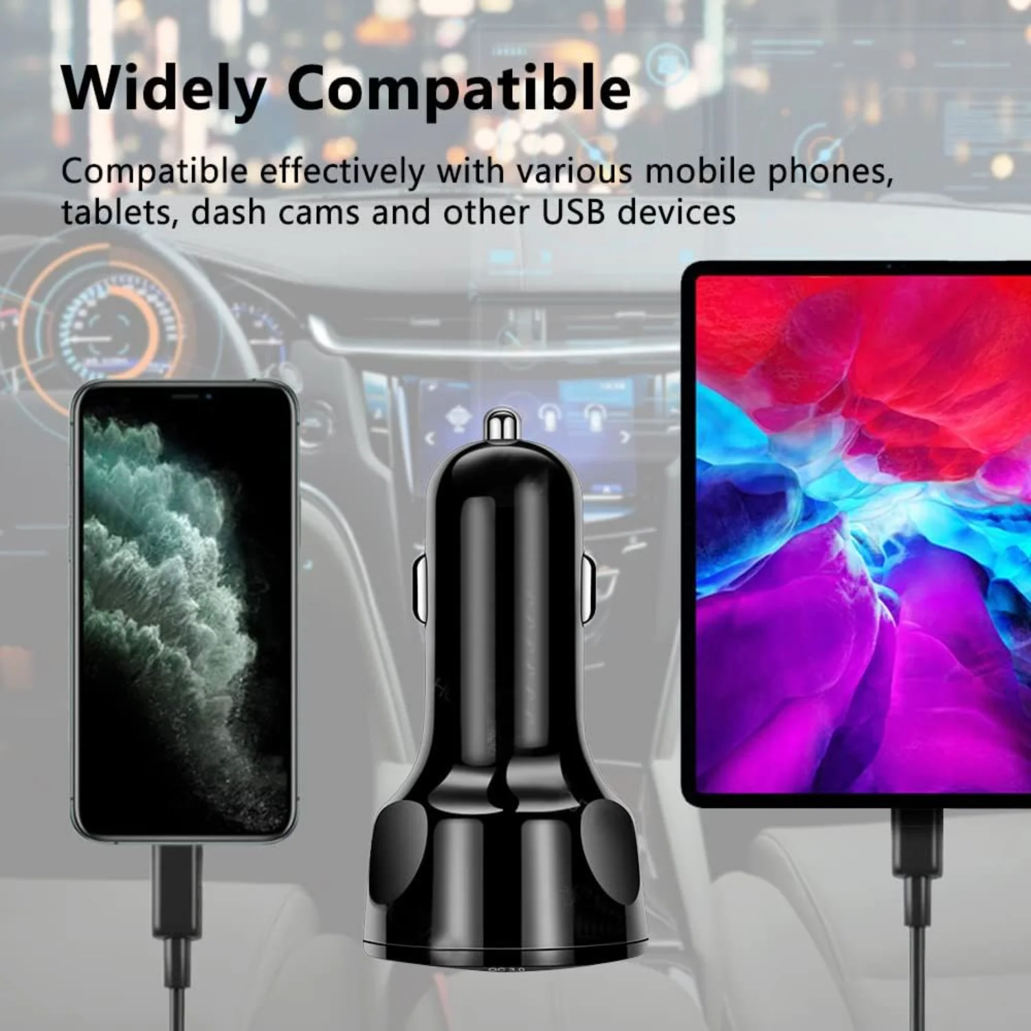 6-портовый автомобильный адаптер для быстрой зарядки телефона, QC3.01A, USB-зарядное устройство для смарт-прикуривателя типа QC3.01A, совместимое с 14 13 (art.: 3920cdb04d5e1) - 3920cdb04d5e1
