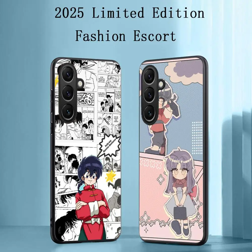 Ranma классический женский милый дизайн чехол для телефона Samsung Galaxy S25 S24 S23 S22 S21 S20 Plus Ultra Note20 мягкий черный