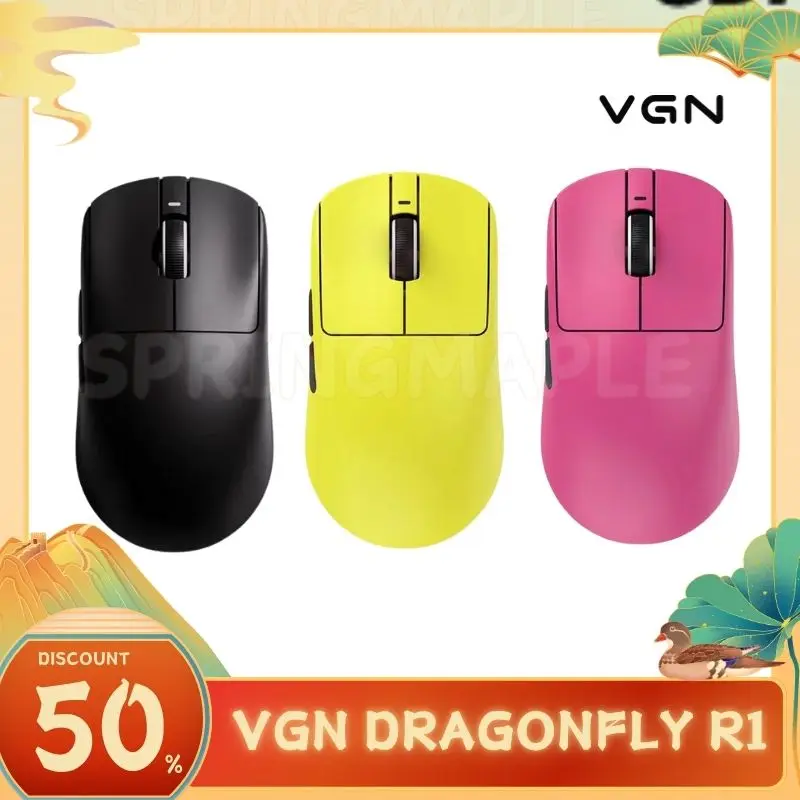 Беспроводная мышь VGN VXE Dragonfly R1 Pro Max Nordic52840, 2 кГц, длительное время воспроизведения PAW3395, эргономичная FPS R1 SE, легкая геймерская мышь