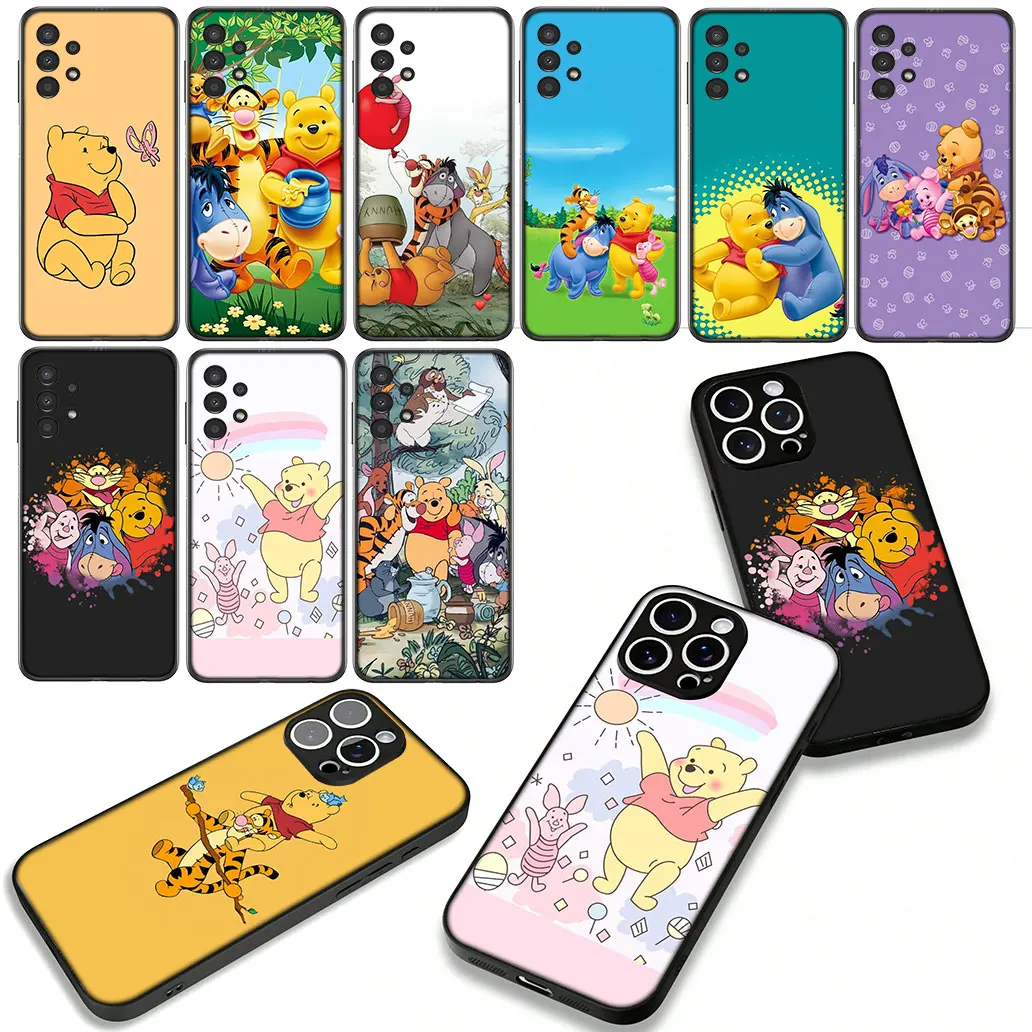 Чехол для телефона Winnies Bear Poohs Tigger Eeyore для Samsung Galaxy S25 S23 S22 S24 FE Ultra S10 Plus A05 A06 A15 A16 A26 A35 A36