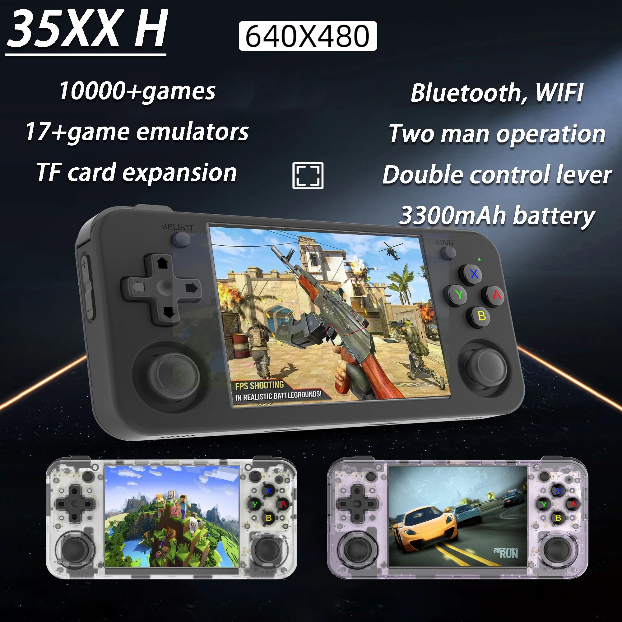 Портативная игровая консоль RG35XX H Беспроводная ретро-консоль с кодом открытого исходного кода для PSP Arcade ANBERNIC RG35...