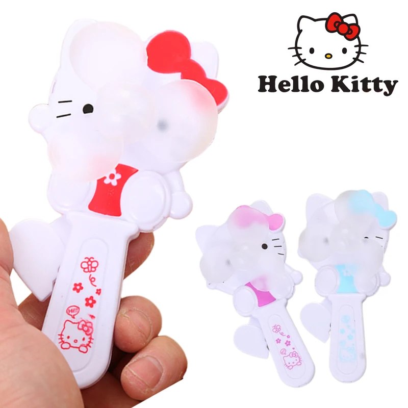 Маленький вентилятор Hello Kitty, летний портативный ручной вентилятор под давлением для детей и взрослых, милый мини-карманный вентилятор с героями мультфильмов для девочек, уличный офисный кулер