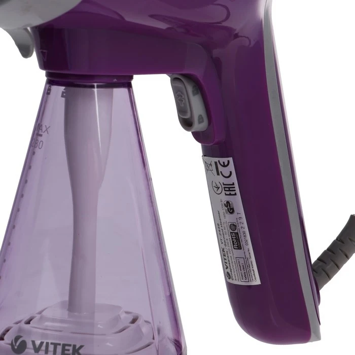 Фото Отпариватель Vitek VT-2438, ручной, 1700 Вт, 280 мл, до 25 г/мин, 1 насадка 9315192 №2