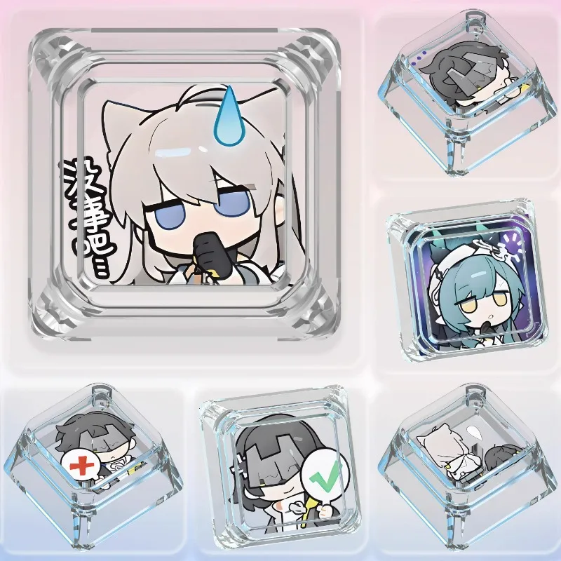 Новый Arknights: Endfield Anime Artisan Point Keycap, милый мультяшный прозрачный персонализированный игровой механический колпачок для клавиатуры, подарок