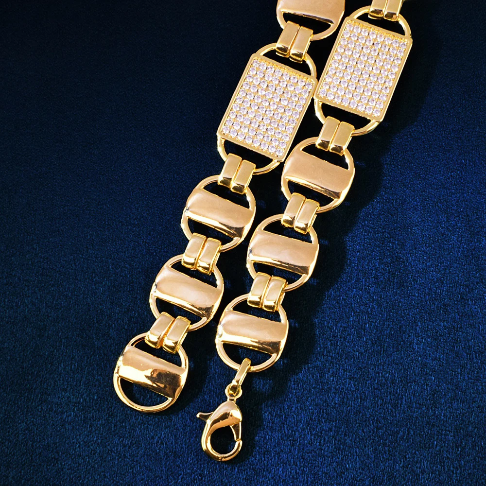 Фото Ins Coffee Bean Iced Out кубинская цепочка ожерелье для мужчин женщин полный циркон хип-хоп ювелирные изделия подарок Бесплатная доставка №5