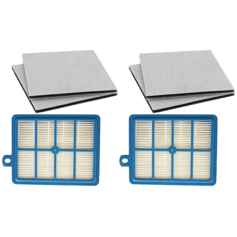 Фильтр Hepa + 4 buah Фильтр катуна для двигателя Electrolux AEG EFH12W AEF12W FC8031 EL012W FC9080 FC9088, 2 buah Фильтр кон