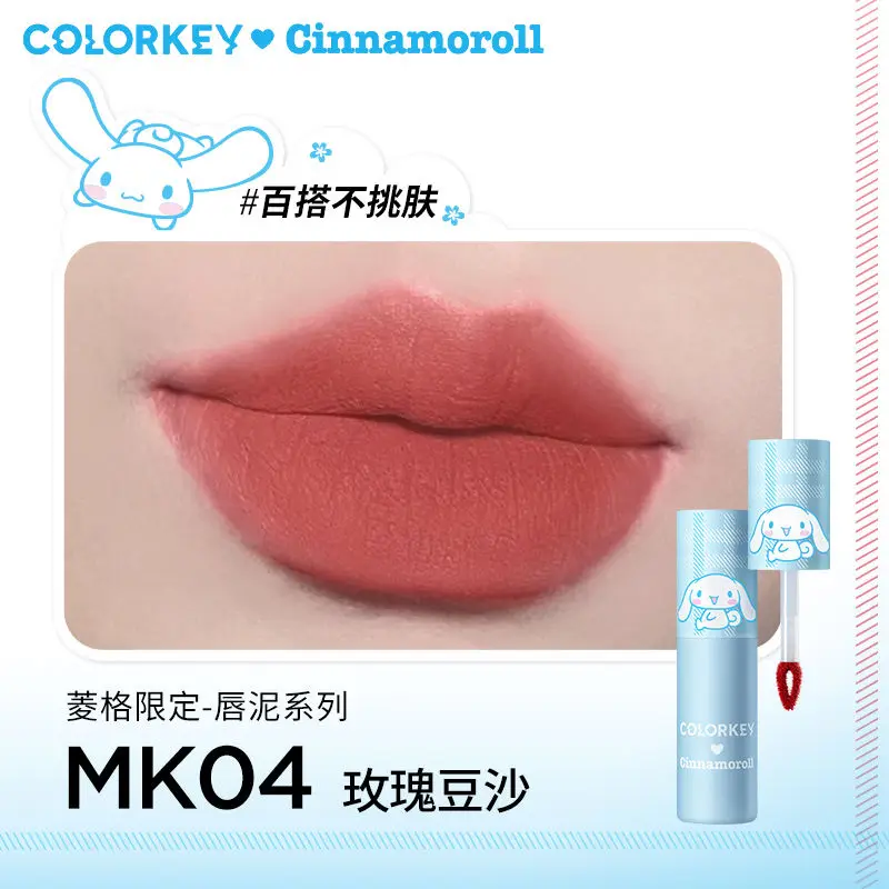 Фото Губная помада Kawaii Cinnamoroll Colorkey аниме Sanrio девушка сердце блеск для губ совместно-фирменный высокой стоимости улучшающий цвет лица бархатный б... №5