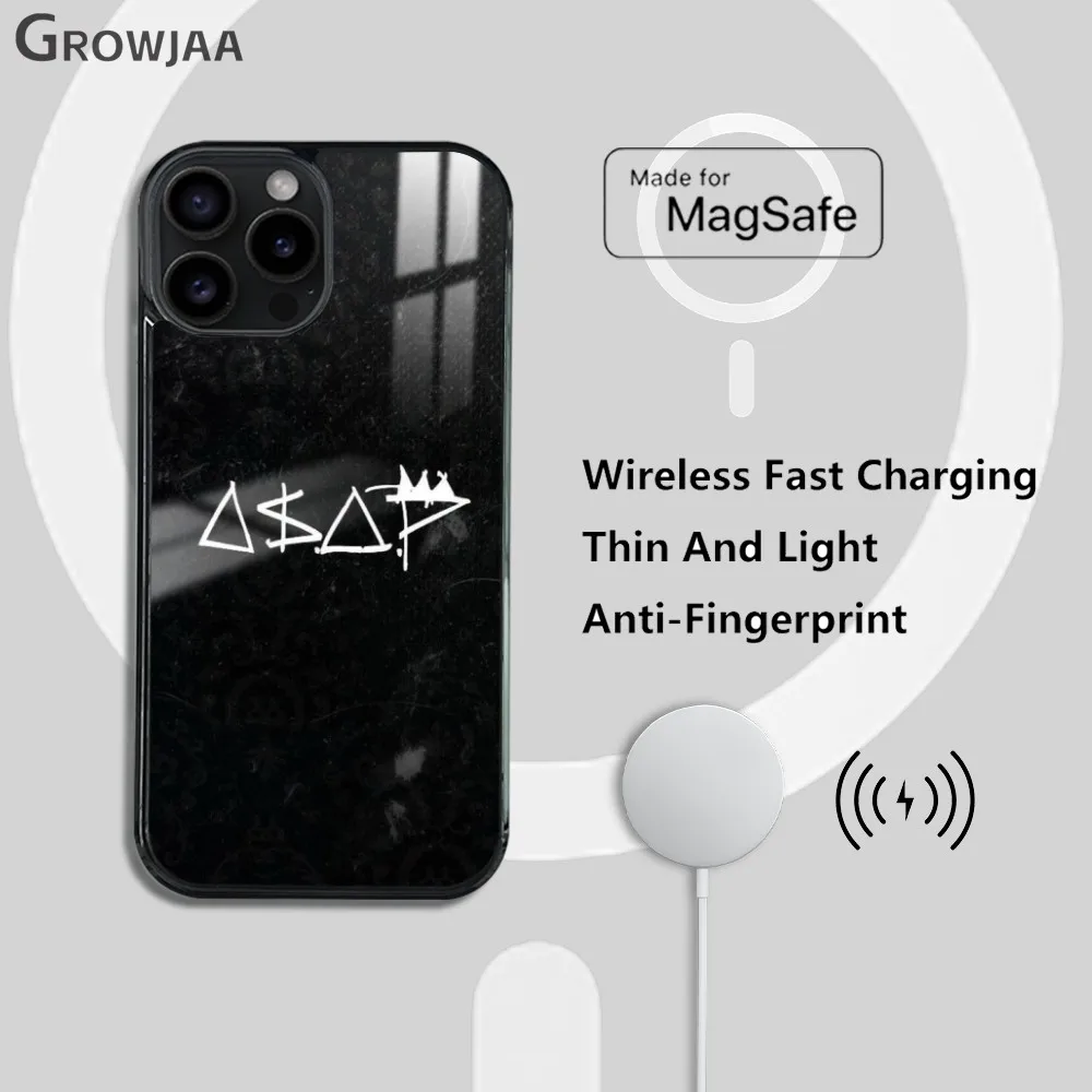 Фото Чехол для телефона A $APS R-Rocky A-ASAP для iPhone 16, 15, 14, 13, 12, 11 Pro Max Plus Mini Magsafe Mirror, беспроводной магнитный чехол №5