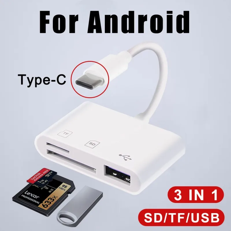 TF SD кардридер 3 в 1 USB Type C адаптер для камеры адаптер карты памяти для Macbook Huawei Xiaomi Samsung OTG U дисковый конвертер