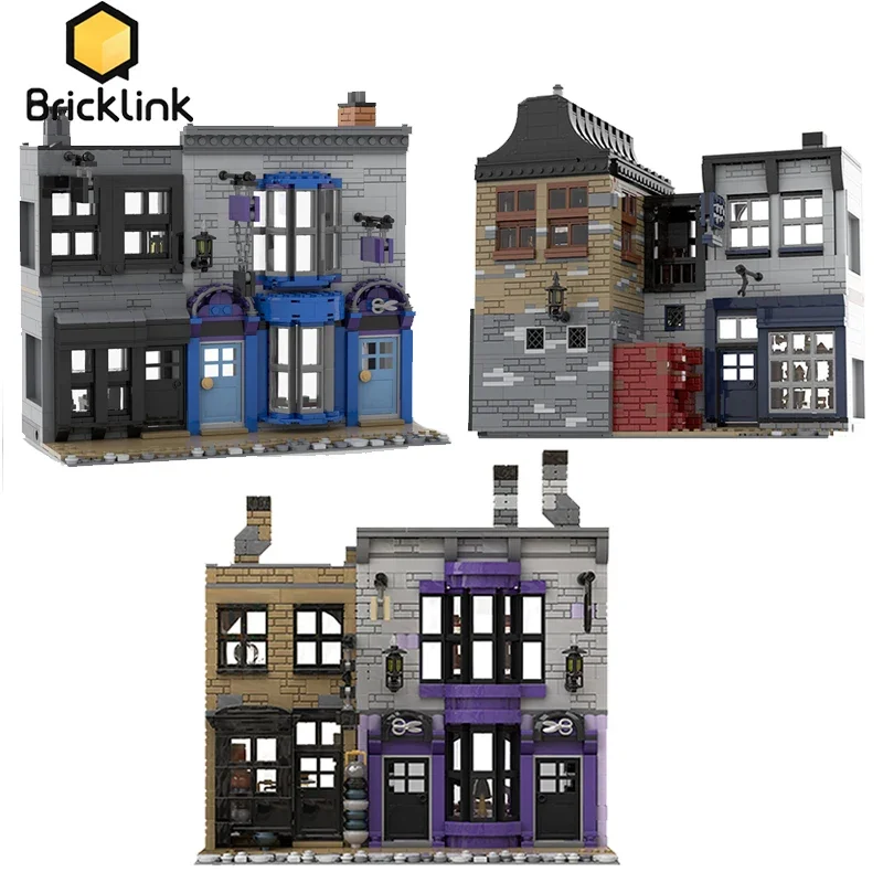 Конструктор Bricklink MOC из магического фильма «переулок», наборы для утечки, Уличный дом, архитектура, детские игрушки, подарок