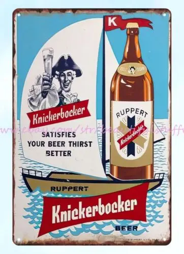 Пивной металлический жестяной знак Ruppert Knickerbocker для домашнего декора