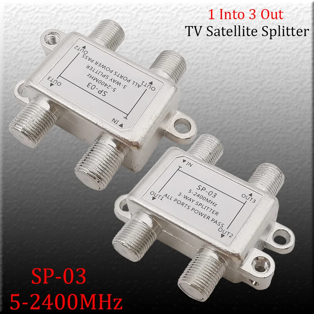 1 шт SP-03 3Way TV Satellite Splitter 5- 2400мгц 1 в 3 из спутникового цифрового телевизионного сигнального оборудования SATV/CATV приемник