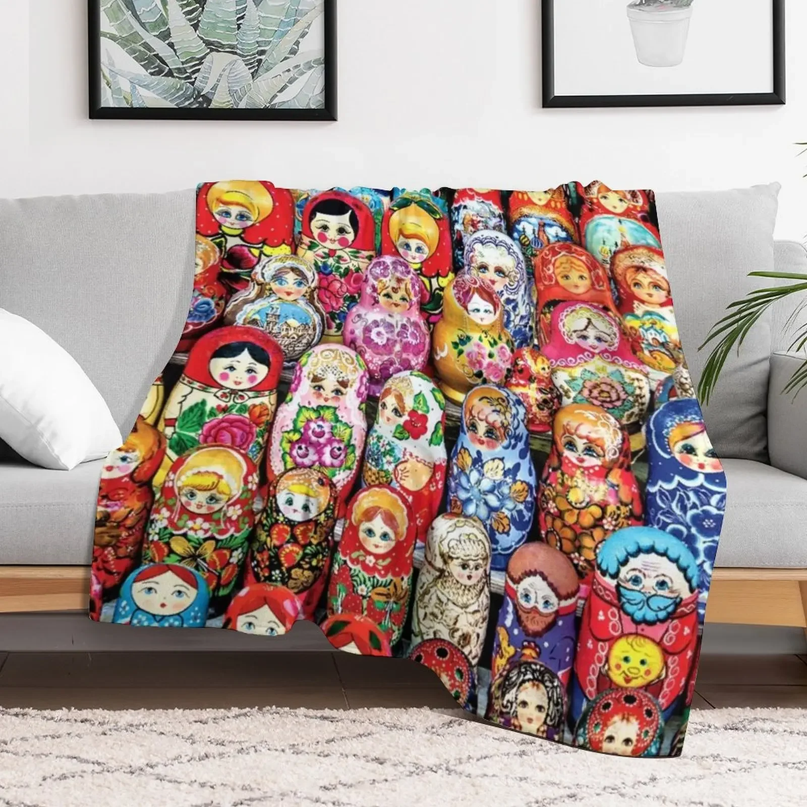 Фото Множество матришковых кукол с принтом фотографии от Mysticladyart Matryoshka Пледы Фланелевые термоодеяла Retros Тонкие одеяла №2