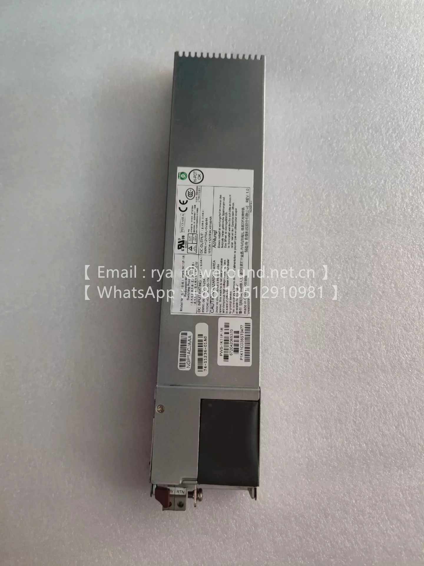 PWS-1K11P-1R 850/1010 Вт 1U-48 В СИЛОВОЙ МОДУЛЬ ПОСТОЯННОГО ТОКА