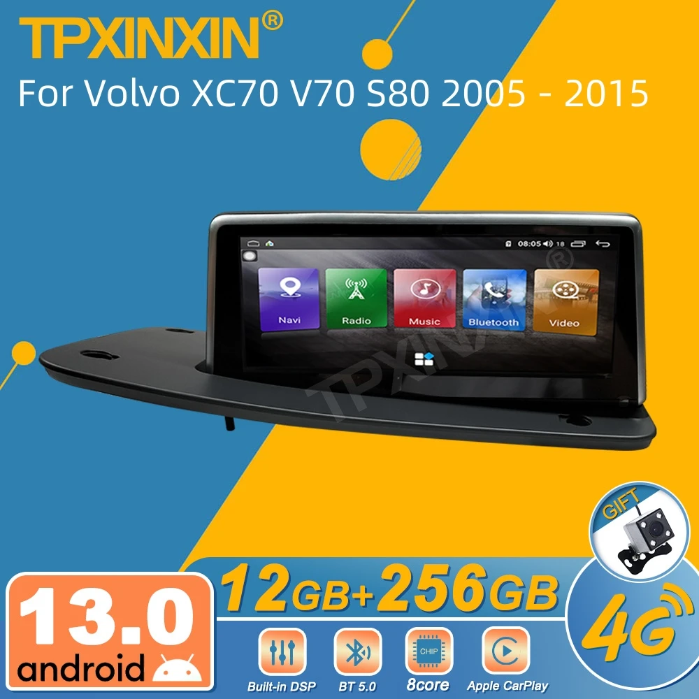 Для Volvo XC70 V70 S80 2005-2015 Android автомобильный радиоприемник мультимедийный видеоплеер беспроводной Carplay авторадио стерео GPS Navi головное устройство