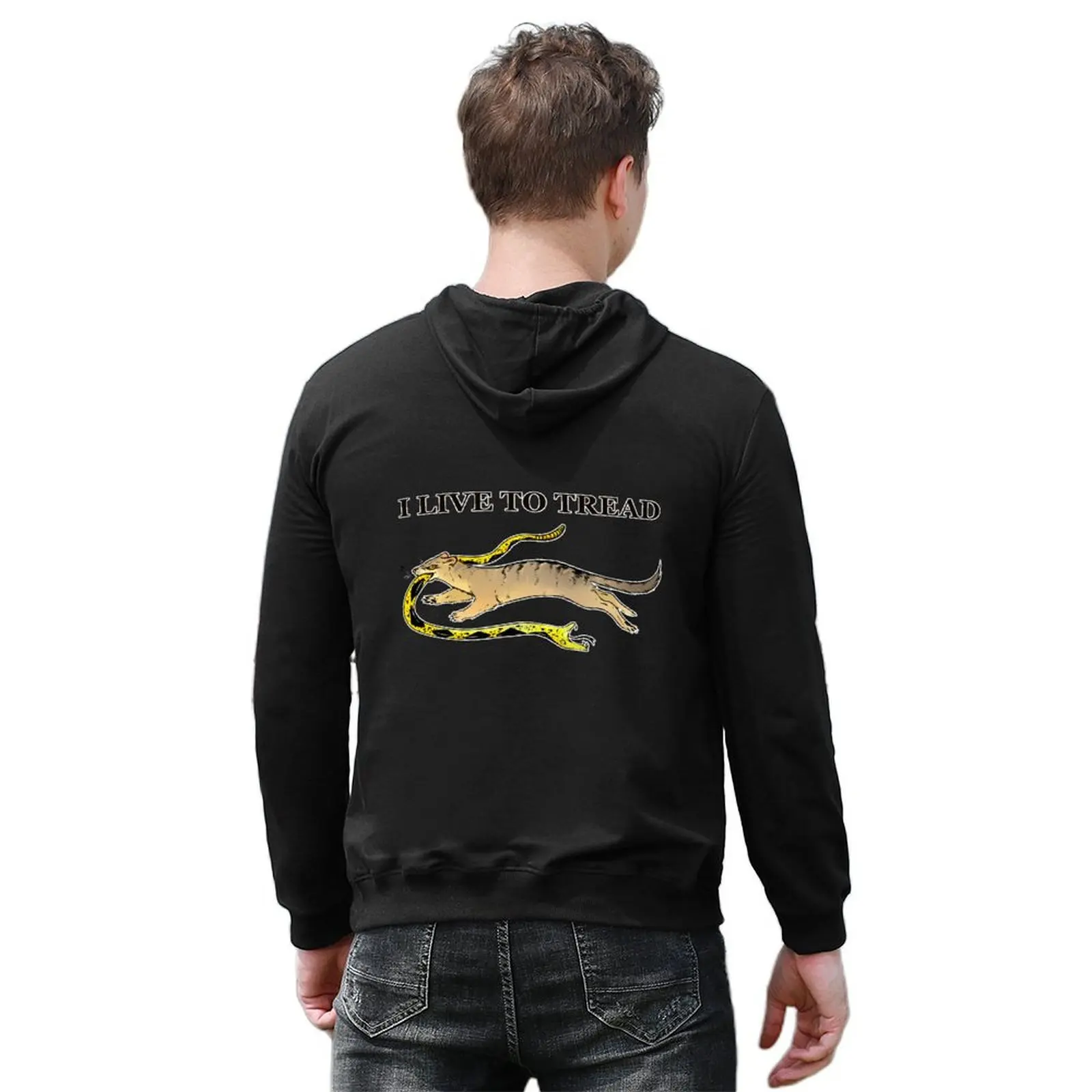 I LIVE TO TREAD - MONGOOSE Толстовка с капюшоном в корейском стиле, мужская дизайнерская одежда, одежда для мужчин, мужская толстовка с капюшоном и графикой (art.: 3920d22bf617d) - 3920d22bf617d