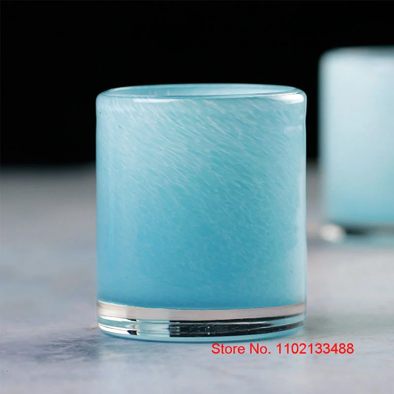 Фото Blue Cloud Sea Whisky Glass Cognac Brandy Snifter Ancient Freeze Burning Azure Stone Wine Cup Японский рок-стакан XO Кружка №3