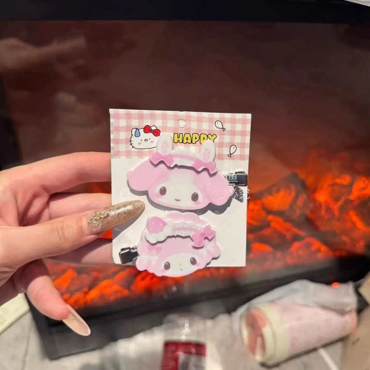 Sanrio My Melody Piano мультфильм акриловая заколка Bb резинка для волос челка заколка для волос украшение для волос девушка аксессуары для хвоста подарок на день рождения