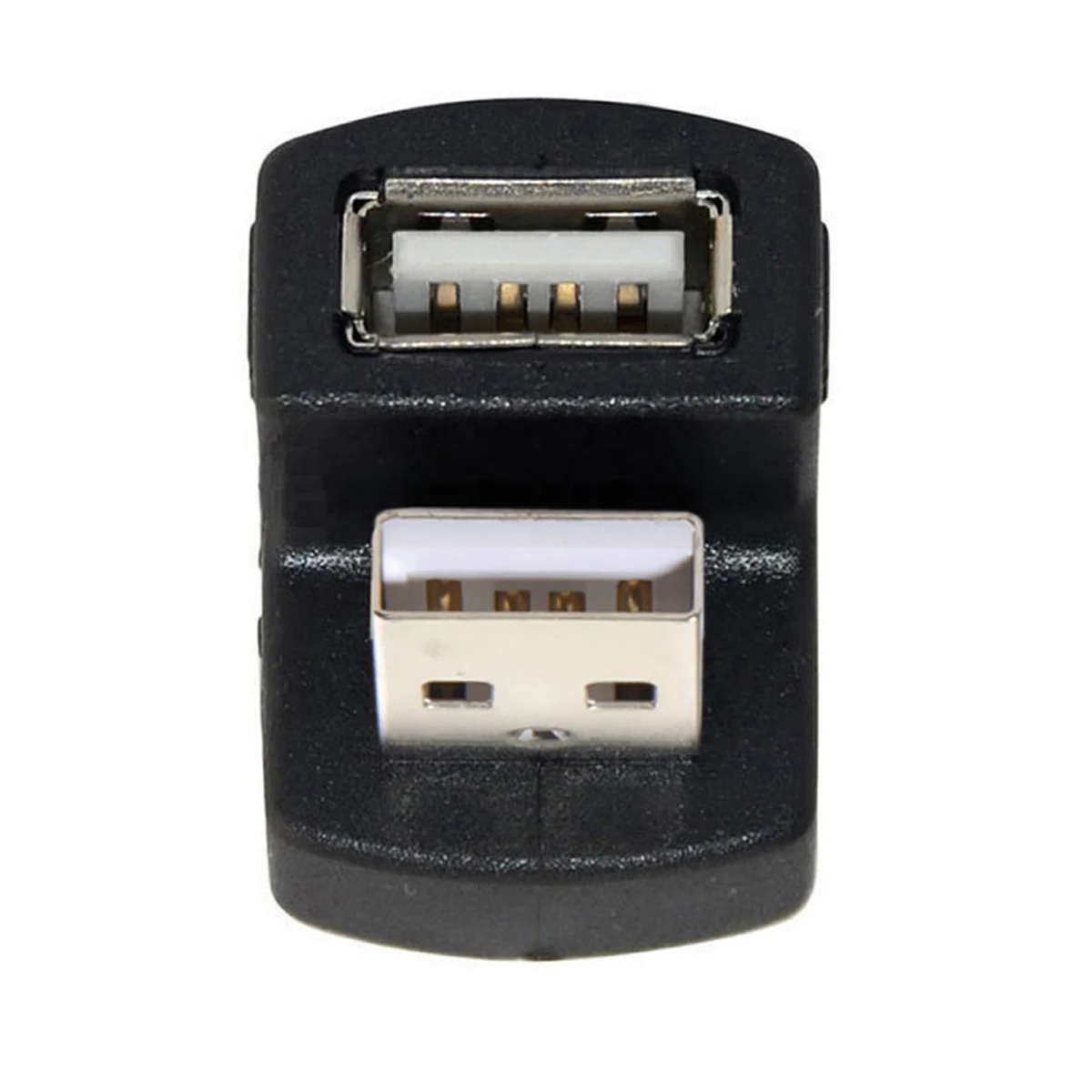 CY Xiwai Угловой адаптер USB 2.0 с удлинителем «папа-мама» 90 180 360 градусов, черный