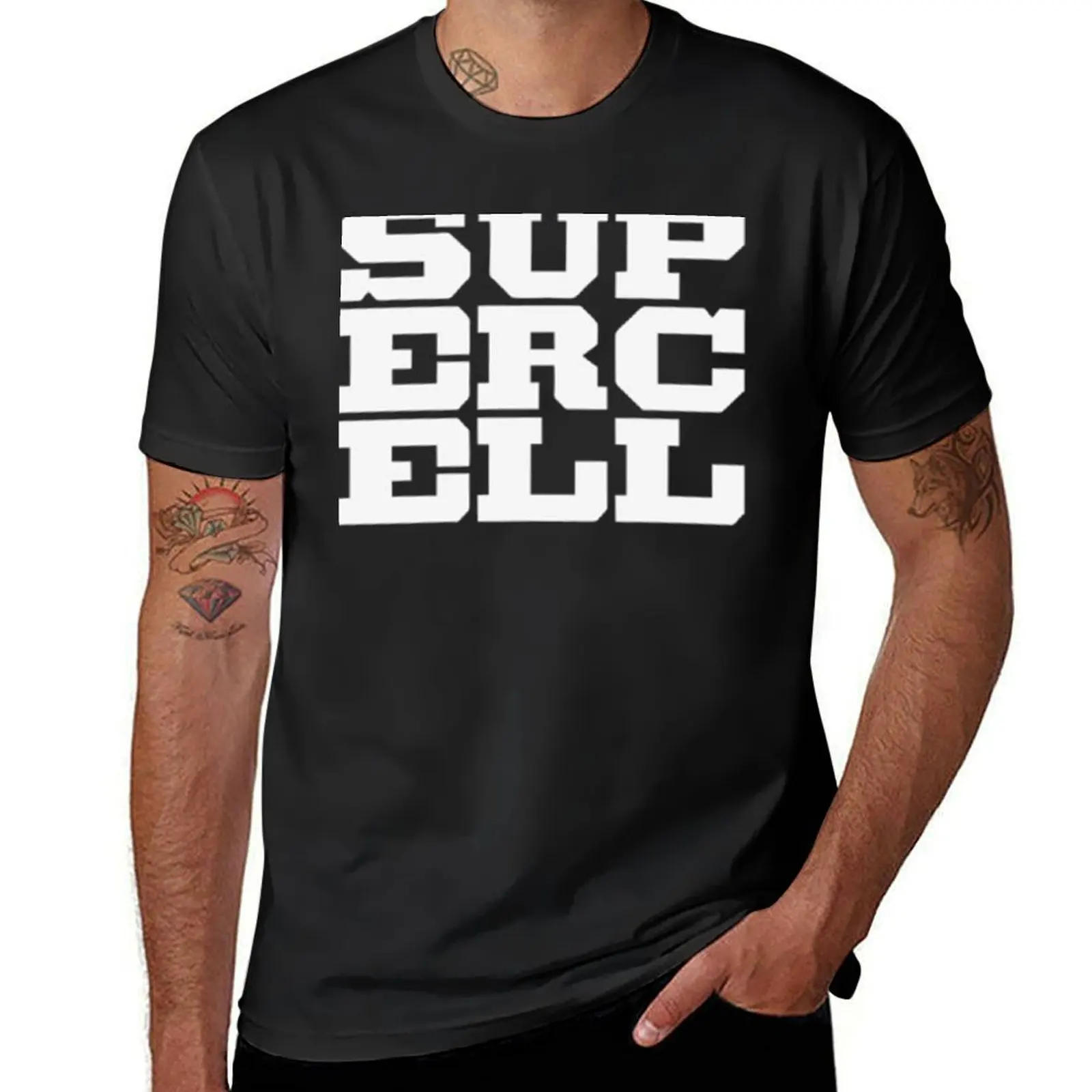 Самая продаваемая футболка с логотипом Supercell Essential, тяжелые весы, черные, большие размеры, фигурки аниме, мужская одежда