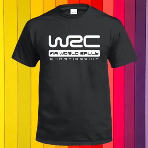 Новая футболка Wrc с логотипом чемпионата мира по ралли, Мужская черная футболка американского размера S 5Xl
