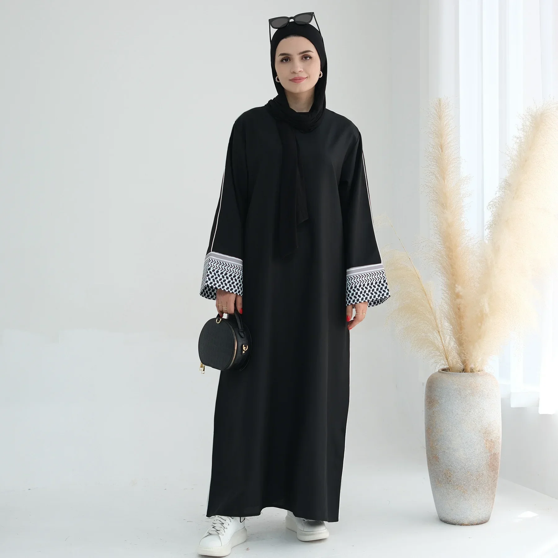 Keffiyeh, льняное закрытое платье Абая, Дубай, роскошное Палестинское мусульманское платье-хиджаб, лоскутное вечерние платье для женщин, Рамадан, ислам, кафтан, халат
