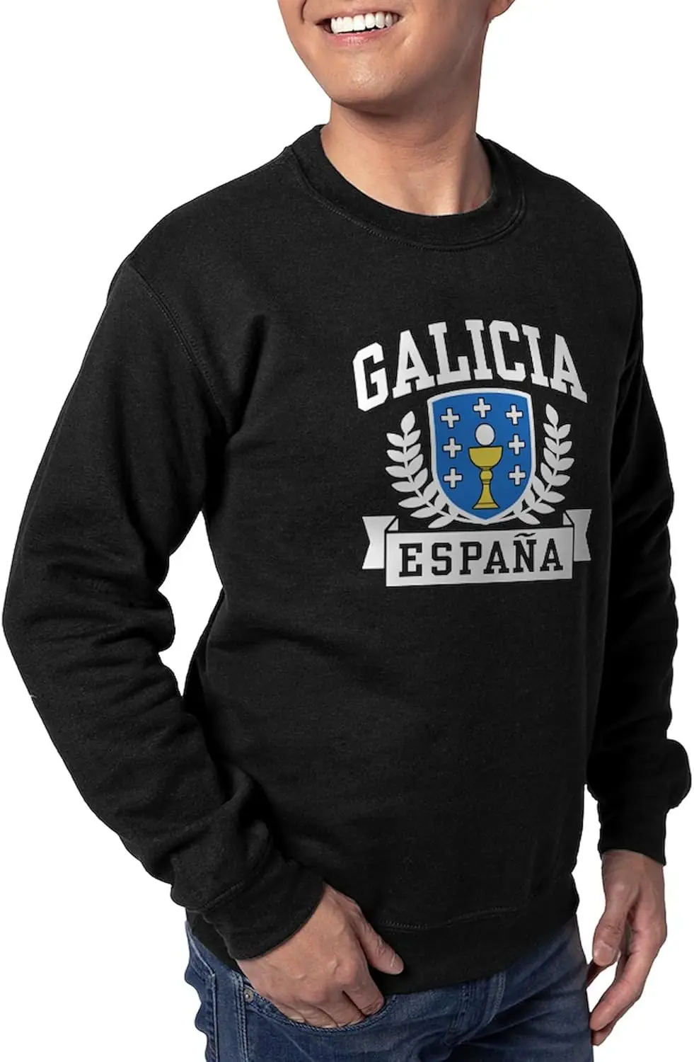 Фото Классический свитшот с круглым вырезом для кафе Galicia Espana (dark) №4