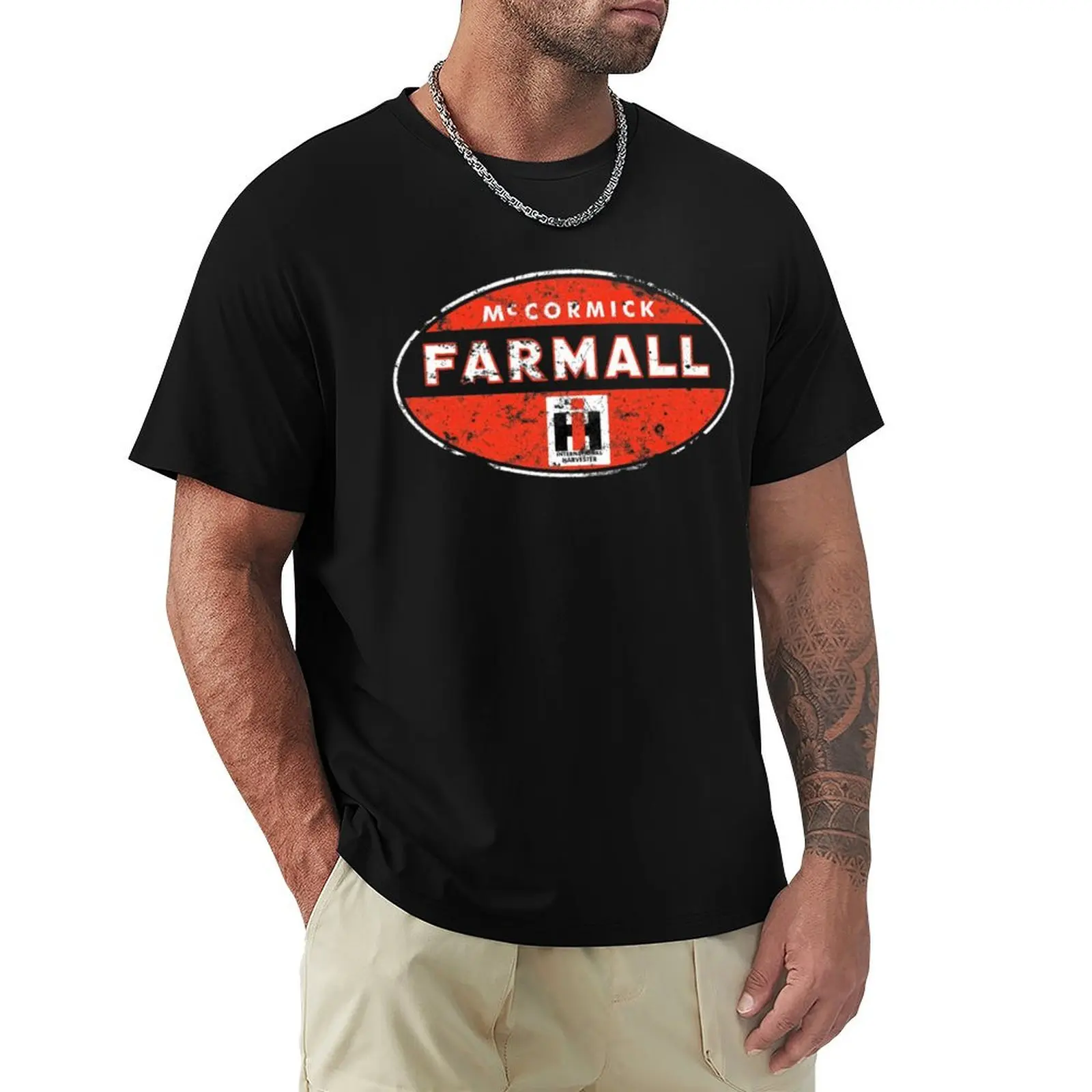 Футболка Farmall Tractor Mc Cormick, блузка, футболки с аниме, мужские однотонные футболки
