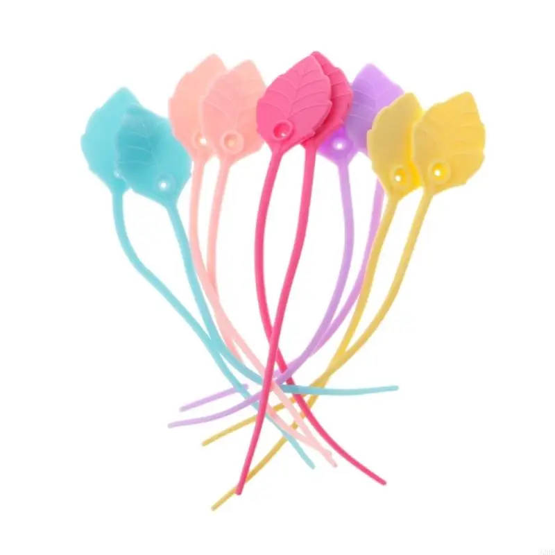 J2HB 10PCS FARK LEAF SILICONE TIE TIE CABLE CABLE SACD SACK Организатор Организатор