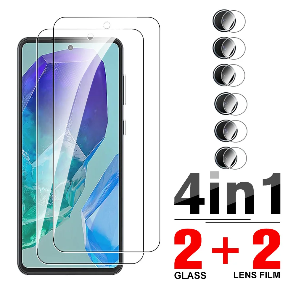 Чехол из закаленного стекла 4 в 1 для Samsung Galaxy M55, защитная пленка для экрана Samsung M55 M 55 55 M, зеркальная защитная пленка для объектива камеры