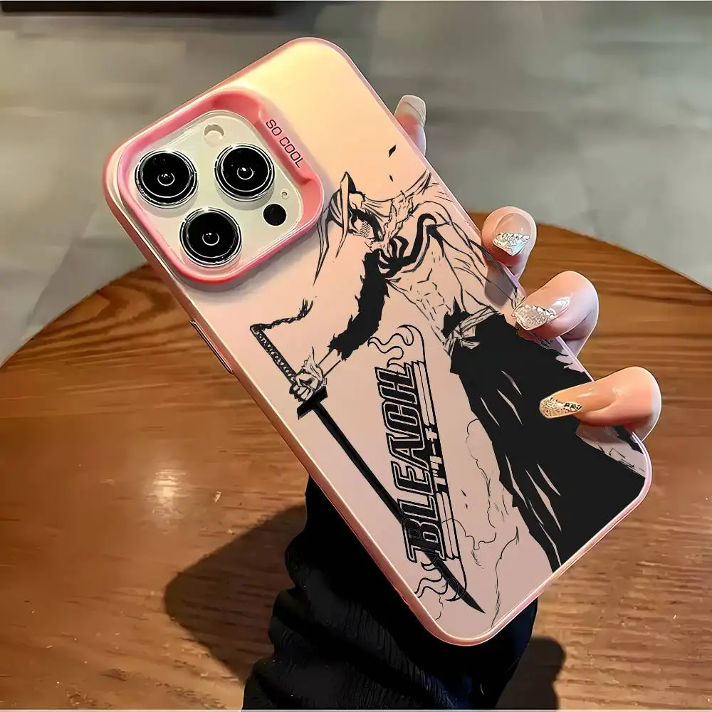 Фото Чехол для телефона B-BLEACH для IPhone 16 Pro Max 15 14 13 12 XS Plus 11, модный матовый противоударный чехол с лазерным градиентом Aurora №3