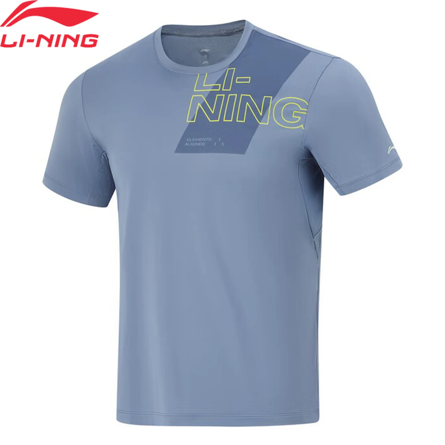 Мужская Тренировочная футболка Li-Ning, удобная дышащая футболка из 82% полиэстера, 18% спандекса, с коротким рукавом, ATSU427