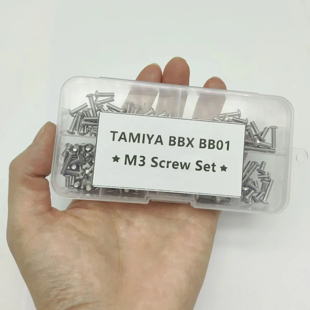 Фото Винт с шестигранной головкой M3 с плоской круглой головкой TAMIYA BBX BB01, набор винтов из нержавеющей стали для радиоуправляемого автомобиля 1/10 TAMIYA BB-01 №4