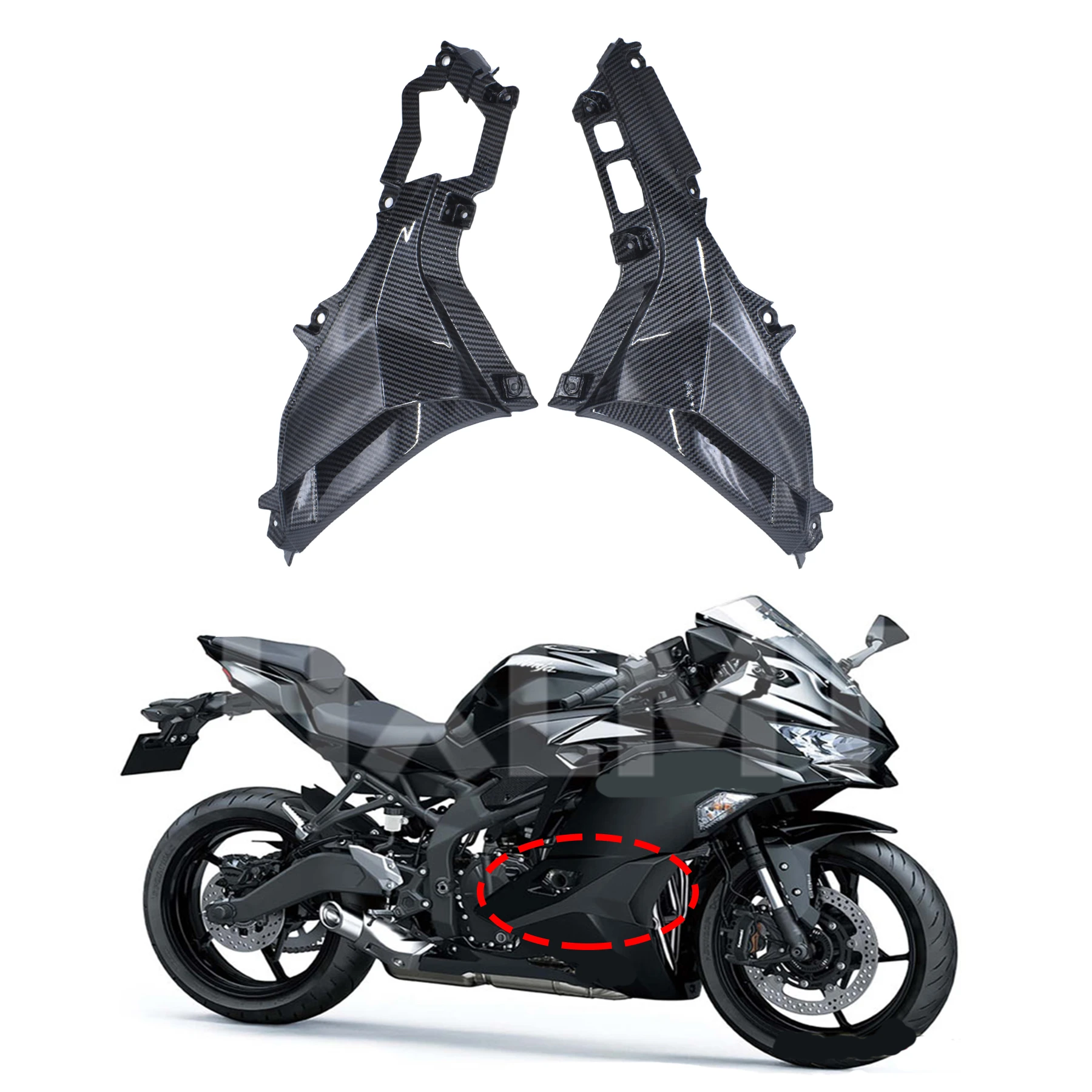 Real Dry Carbon Fiber для KAWASAKI Ninja ZX25R ZX4R ZX-4RR ZX4RR 2020 2021 2022 2023 внутренний воздуховод для мотоцикла