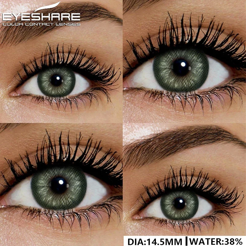 Фото 1 пара цветных контактных линз EYESHARE для глаз, голубые контакты, серые линзы, зеленые натуральные линзы, ежегодные модные линзы, красота, макияж №4