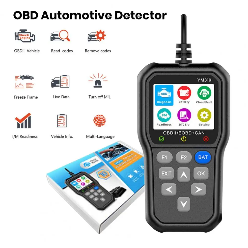 OBD2 сканер считыватель автомобильного двигателя диагностический инструмент без батареи требуется автоматическое подключение сброс данных диагностический инструмент считыватель кодов автомобиля