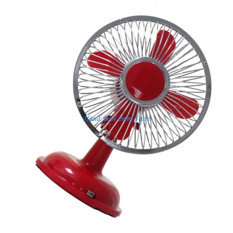 H37F USB/AA Battery Power Power Power Fan 5.7inch Retro колебательный вентилятор стола мощный
