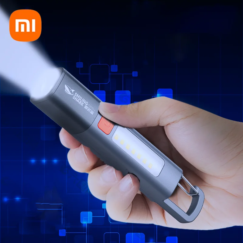 Светодиодный уличный фонарик Xiaomi, портативный супер яркий мини-фонарик с переменным фокусом, Водонепроницаемый ночник для кемпинга с большим радиусом действия