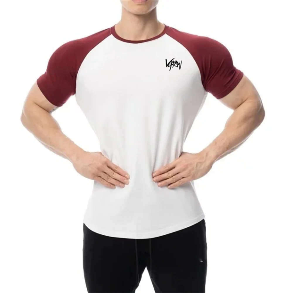 Фото Kaus Oblong Binaraga Katun пучук Atasan Kaus Ketat Kasual Lengan Pendek Pria Pakaian достатal Sulam латикобугаран Gym Musim №2