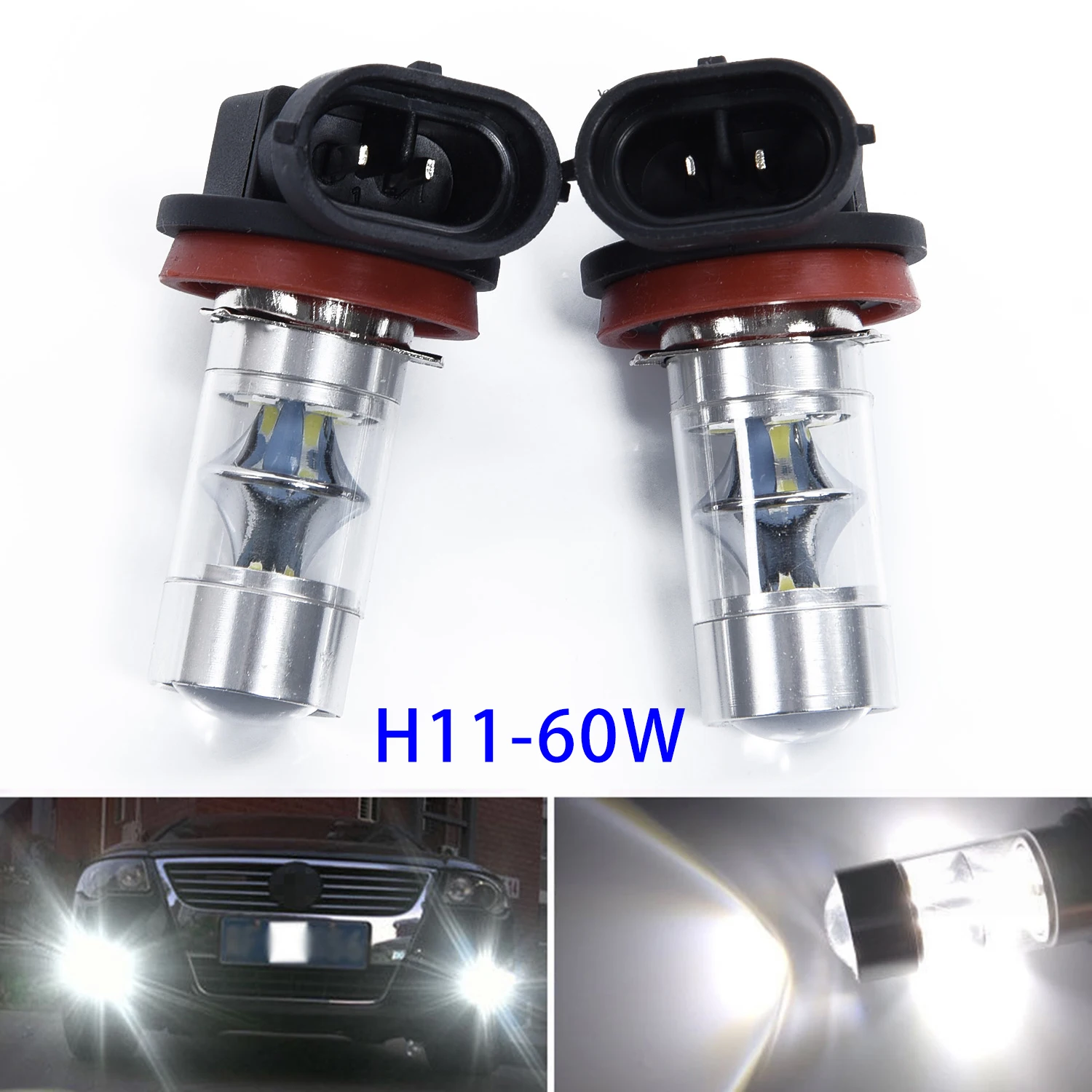 2 шт., Автомобильные светодиодные лампы H7 9005 HB3 9006 HB4 H9 H8 H16 PSX24W PSX26W P13W