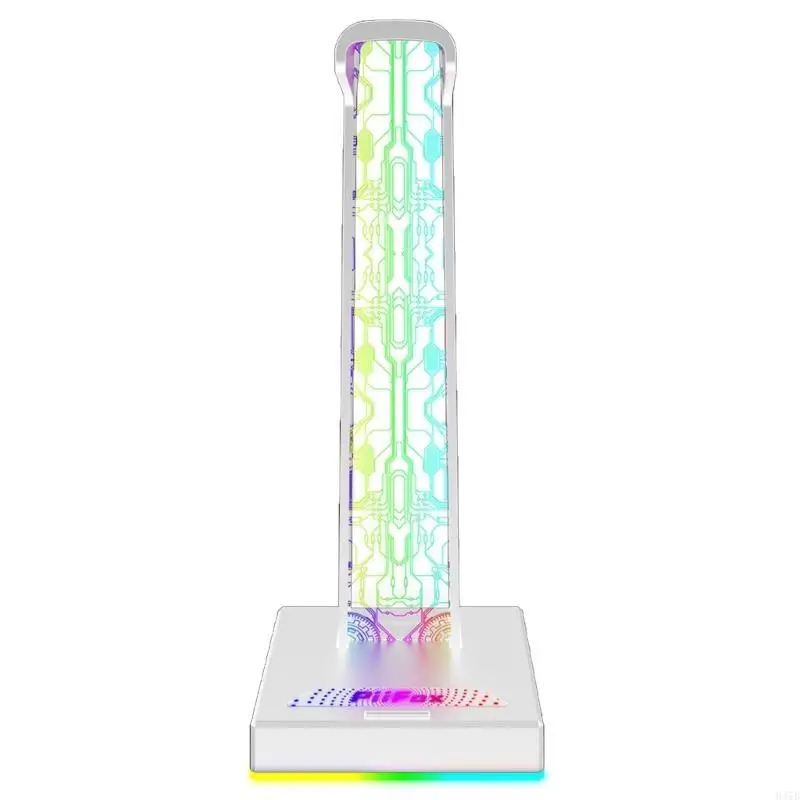 Фото H37B LED Gaming Hearnet Stand с 2 USB -портом Game Mount для наушников для ПК наушников №5