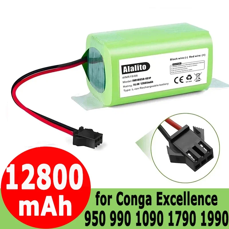 Литий-ионный аккумулятор 14,4 В, 12800 мАч для Conga 990 1090 Tesvor X500 Ecovacs Deebot N79 N79S DN622 Eufy RoboVac 11 11S RoboVac 30